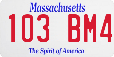 MA license plate 103BM4