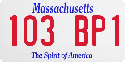 MA license plate 103BP1