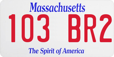 MA license plate 103BR2