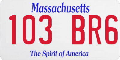 MA license plate 103BR6