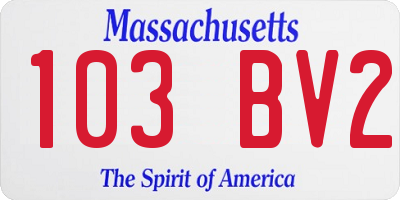 MA license plate 103BV2