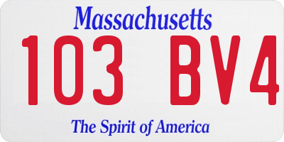 MA license plate 103BV4