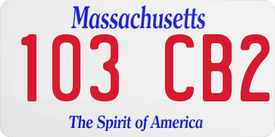 MA license plate 103CB2