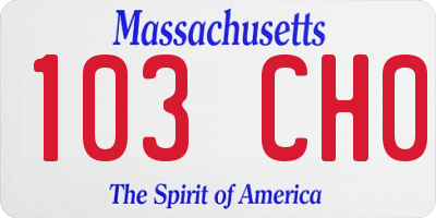 MA license plate 103CH0