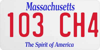 MA license plate 103CH4