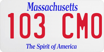 MA license plate 103CM0