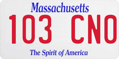 MA license plate 103CN0