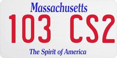 MA license plate 103CS2