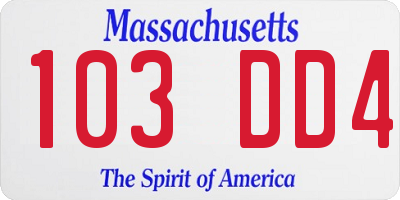 MA license plate 103DD4