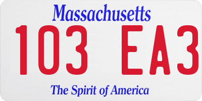 MA license plate 103EA3