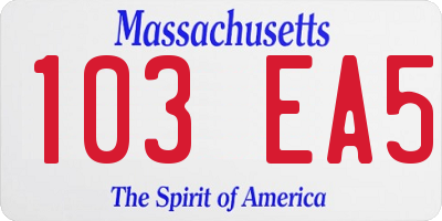 MA license plate 103EA5