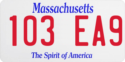 MA license plate 103EA9