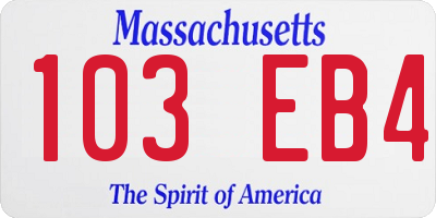 MA license plate 103EB4