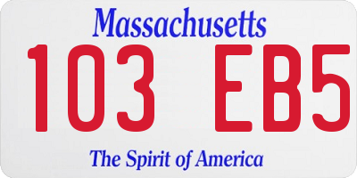 MA license plate 103EB5