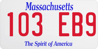 MA license plate 103EB9