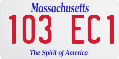 MA license plate 103EC1