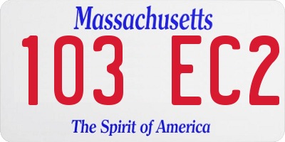 MA license plate 103EC2