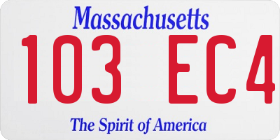 MA license plate 103EC4