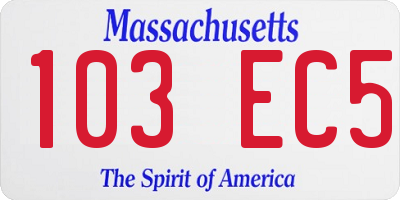 MA license plate 103EC5