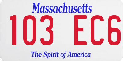 MA license plate 103EC6