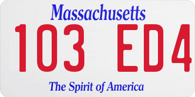 MA license plate 103ED4