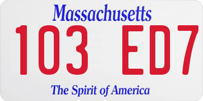 MA license plate 103ED7