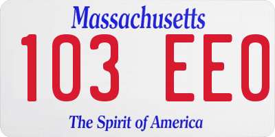 MA license plate 103EE0