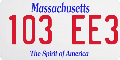 MA license plate 103EE3