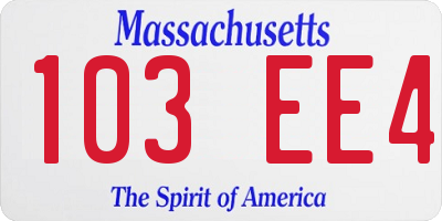 MA license plate 103EE4
