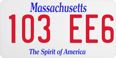 MA license plate 103EE6
