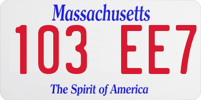 MA license plate 103EE7