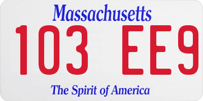 MA license plate 103EE9