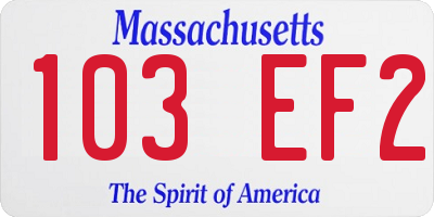 MA license plate 103EF2