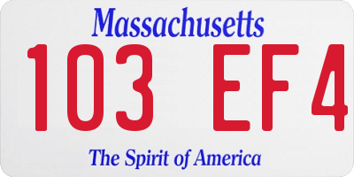 MA license plate 103EF4