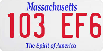 MA license plate 103EF6