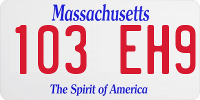 MA license plate 103EH9