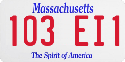 MA license plate 103EI1