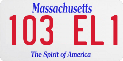 MA license plate 103EL1