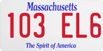 MA license plate 103EL6