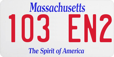 MA license plate 103EN2