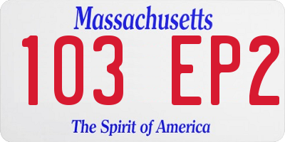 MA license plate 103EP2