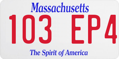 MA license plate 103EP4