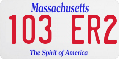 MA license plate 103ER2