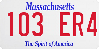 MA license plate 103ER4