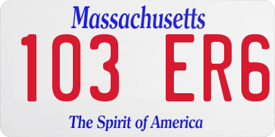 MA license plate 103ER6