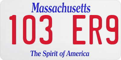 MA license plate 103ER9