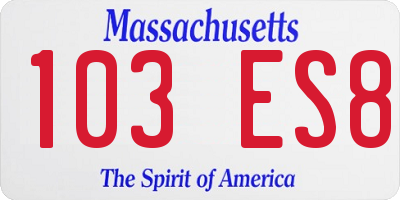 MA license plate 103ES8