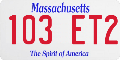 MA license plate 103ET2