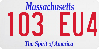 MA license plate 103EU4