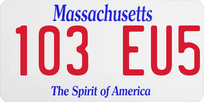 MA license plate 103EU5